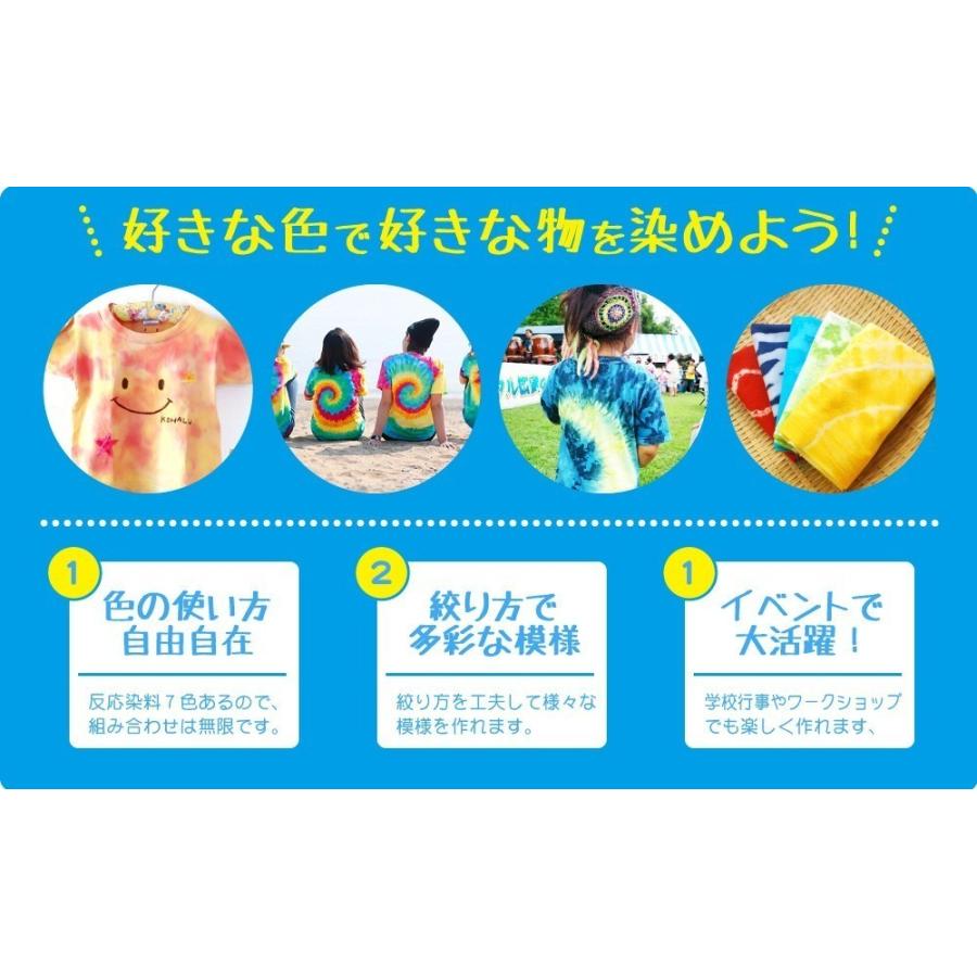 タイダイ染料 単色 4個パック イエロー 25g×4個 染め粉　反応染料のみ Tシャツの絞り染めに 黄色 反応染料 タイダイ染め