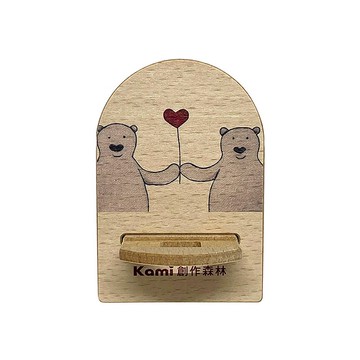 木質多功能便攜式手機架 熊熊一起嗎 客製化禮物 手機支架 手機座
