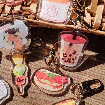 滴膠吊飾/鑰匙圈 - 兔食物 - 台灣夜市小吃