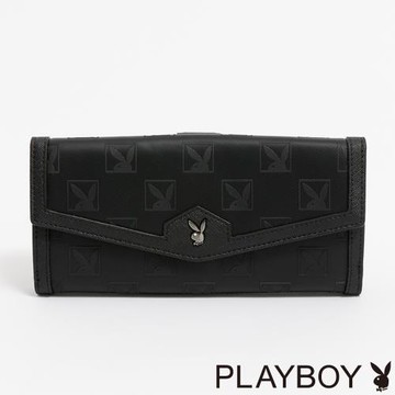 PLAYBOY - 翻蓋長夾  Modishly系列 - 黑色