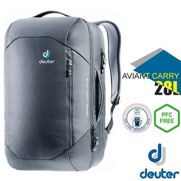 【Deuter】AVIANT CARRY ON 28L 專業休閒電腦後背(筆電/平板隔層+衣物壓縮帶+鑰匙鉤環)3510020 黑