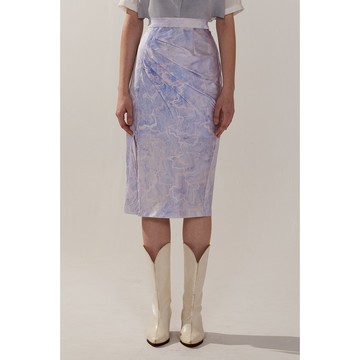 AVVJOY法式柔美渲染印花造型感中長裙材質輕薄舒適適合春夏穿搭具有垂墜感拉面設計有兩色可選