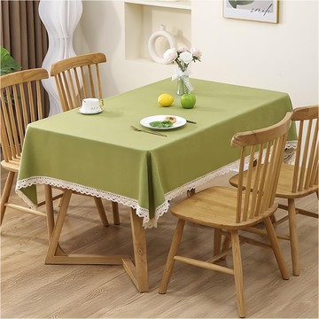 米禾 日式流蘇防水桌巾 質感仿棉麻布料  1個  200 x 140cm  酪梨綠