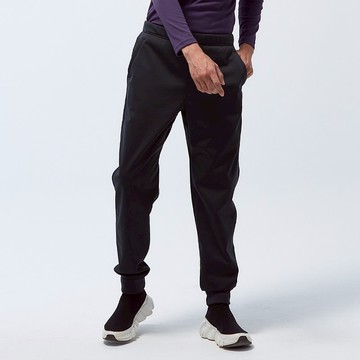 獨家機能/防水透濕刷毛束口褲-烏黑