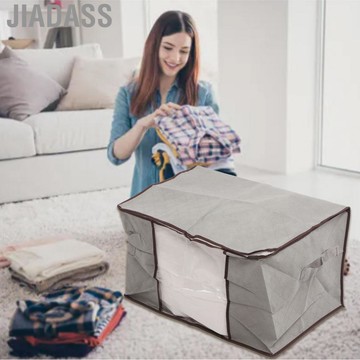 Jiadass DAUZ 被子收納袋節省空間 6 件裝移動衣櫃防潮可折疊防塵毯容器 (灰色)
