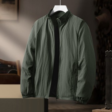 【HOT 本舖】男装8999錦綸面新款夾克男立領夾克時尚潮男拉鏈口袋外套男立體青少年春秋夾克春秋流行上衣側縫插袋