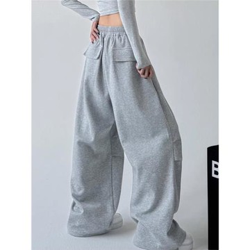 ader衛褲女秋冬休閑褲2025新款高腰美式運動工裝褲寬松顯瘦闊腿褲