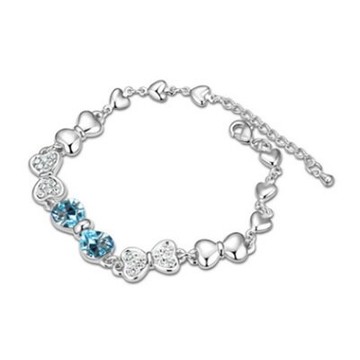 925純銀手鍊 水晶手環-時尚經典愛心鑲鑽情人節生日禮物女飾品4色73jw211【獨家進口】【米蘭精品】