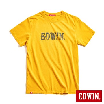 EDWIN 男女款 手繪立扣LOGO短袖T恤 (黃色)