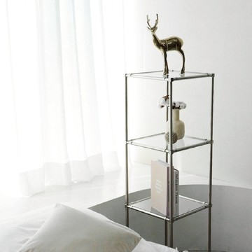 【居然家居】時光 玻璃四層架 台灣製造 置物架 收納架 金屬玻璃架 不鏽鋼