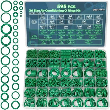 【逸品汽車百貨】595PCS 冷氣O型環密封圈套組｜冷媒管 O-RING 維修盒 汽車冷氣 空調維修 防漏膠圈