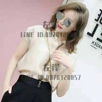 雪紡女上衣短袖高檔洋氣小衫寬鬆百搭顯瘦淑女襯衫【雲木雜貨】