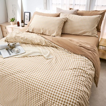 床包被套組(薄被套)-單人 / 舒柔棉三件式 / 焦糖奶茶 台灣製