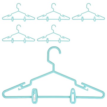 Axis 艾克思 掛頭可旋轉粉彩附夾塑膠衣架 6個 - 台灣製造 乾濕兩用 圓弧衣肩  果漾綠  1組