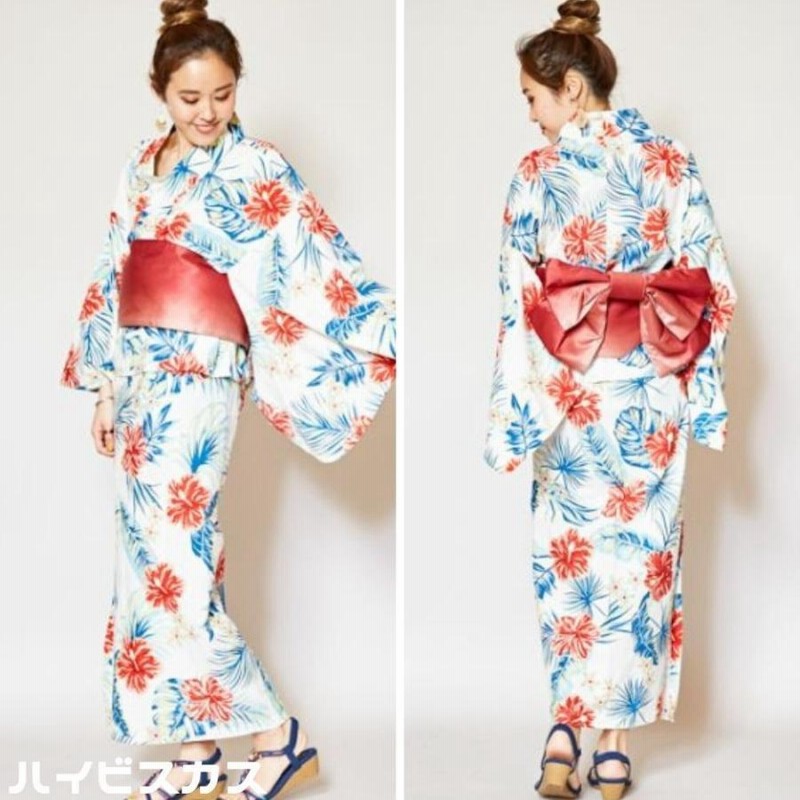 人気定番の 二部式 セパレート 浴衣 単品 大人 ドレス ハワイアン ハワイ柄 水着・ラッシュガード