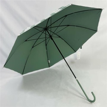 日單！全遮光彩膠條紋半自動長柄傘晴雨兩用防曬傘學生成人遮陽傘