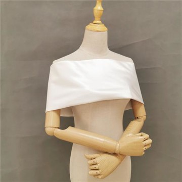 2020新款婚紗緞面披肩復古法式一字領質感高檔婚紗披肩外搭遮擋肉