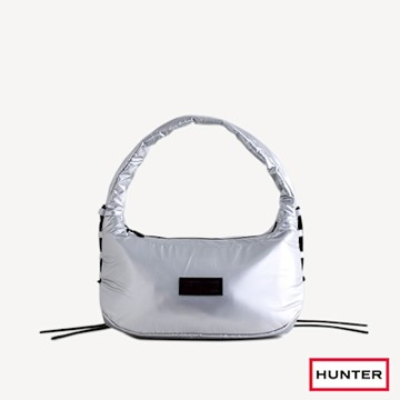 HUNTER -Travel 輕量側抽繩Hobo包-亮銀
