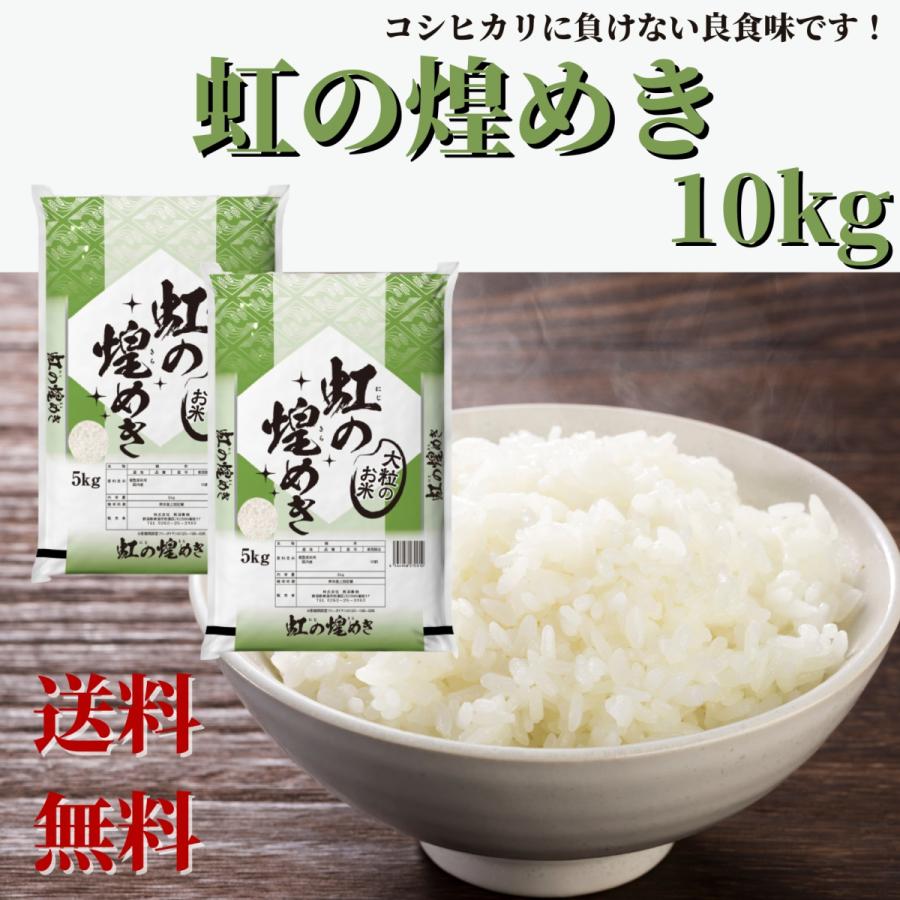 新米 令和５年産 米 お米 送料無料 10kg (5kg×2) 新潟県産 虹の煌めき 精米 白米 大粒 新品種 業務用 家庭用