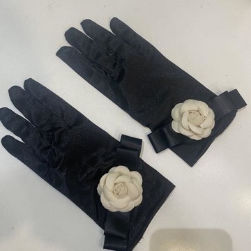 新款旅拍韓式新娘造型黑色緞布手套婚禮短款拍照 萬圣節黑色手套