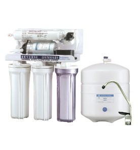 標準五道RO逆滲透純水機- 配備壓力桶、出水鵝頸龍頭及全套管材零件《免運費》
