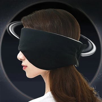 眼罩 【晴安居】360度全包覆冰絲涼感睡眠眼罩 冰涼雙面魔鬼氈遮光耳罩-2入