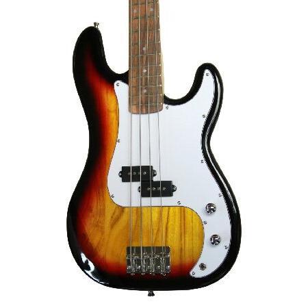 Stedman Pro Beginner Series Bass Guitar Bundle with 15-Watt Amp, Gig Bag, Instrument Cable, Strap, Picks, and Polishing Cloth Sunburst