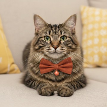 橘色 蝴蝶結寵物裝飾項圈 貓咪 小型犬 迷你犬