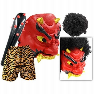 Xpデザイン 鬼 フェイスマスク お面 おに 節分 豆まき オニ退治 赤鬼 青鬼 節分豆 郷土 鬼面 こん棒 青鬼 黒ウィッグ 鬼パン Vtwop25h7n その他のコスプレ衣装 Panamericanschool Pa Net