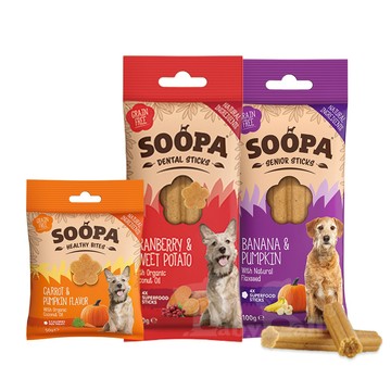 SOOPA舒趴 生機狗點心 潔牙棒/嘴嚼錠 (潔牙零食 耐咬棒 狗零食 素食潔牙骨 寵物潔牙 低熱量零食)
