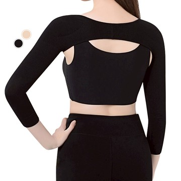 QIDINA 隱形七分袖壓力肩臂保暖袖套-B