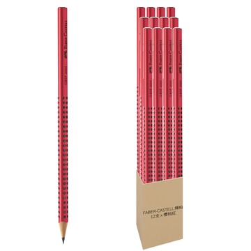 FABER-CASTELL 輝柏 2001握得住鉛筆B  櫻桃紅  12支