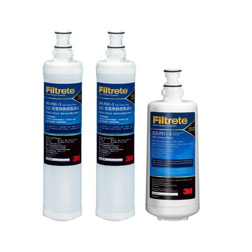 【超值3入組】3M F011活性碳濾芯x1+樹脂濾芯x2