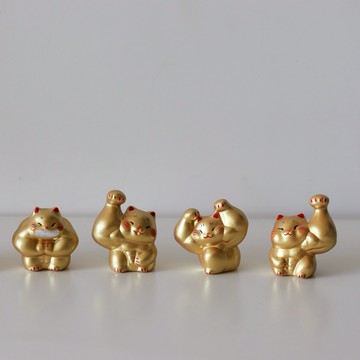 【Yourtableware】日本 龍虎堂 筋肉 剛腕 招財貓(小) 陶瓷擺飾 喬遷賀禮 開幕賀禮