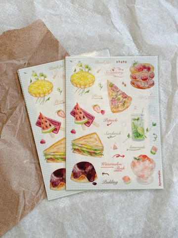 下午茶 切膜貼紙 大年 和紙貼紙