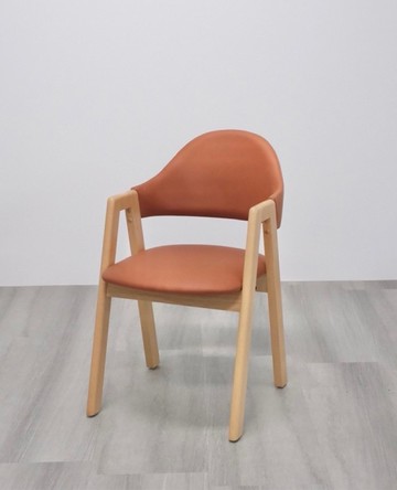 【H&D東稻家居】山毛櫸橘色科技布餐椅 /休閒椅 網美椅 會客椅 會議椅 化妝椅書桌椅 客廳椅