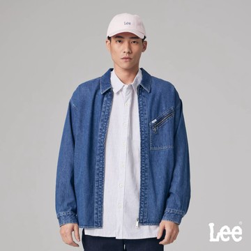 Lee 牛仔長袖襯衫 男 MODERN 中藍洗水 LB308004846