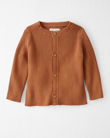 Baby Organic Cotton Ribbed Cardigan