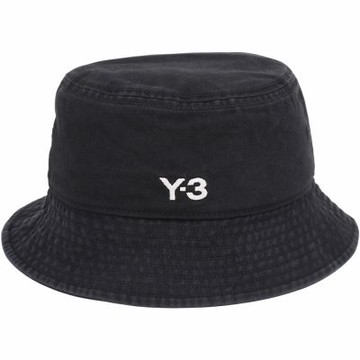 Y-3 刺繡字母網布內襯純棉漁夫帽(58CM/黑色)