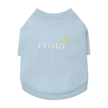 韓國 emis (PET) LETTERING LOGO T-SHIRT 寵物刺繡標誌棉質T恤 藍色BLUE