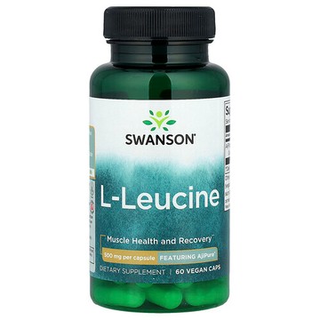 Swanson Vitamins, L-亮氨酸全素膠囊，500 毫克，60 粒