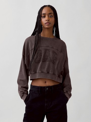 法式毛圈布寬版Gap Logo 短款運動衫