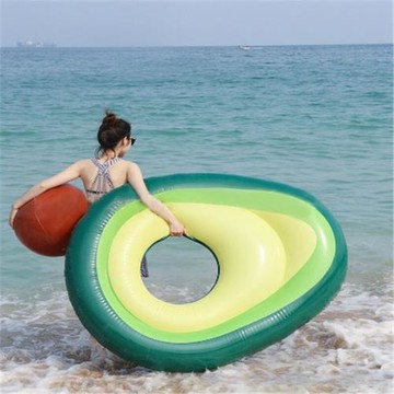 牛油果游泳圈充氣浮床牛油果浮排床火爆歐美救生圈水上充氣救生圈