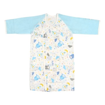 PUKU 藍色企鵝 紗布反袖印花肚衣  60cm  水眠羊