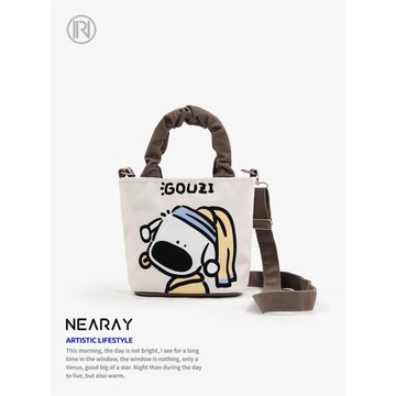 尼睿新款斜挎包包女可愛帆布包水桶包上班通勤手提包手提袋Q121