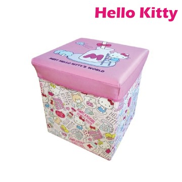 【Hello Kitty】 KT摺疊收納箱 (多款) #收納椅 玩具/衣服/可當椅子 正方形