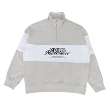 NEW BALANCE NB 長袖上衣 男 半開襟上衣 運動 灰 NCF31081BEI