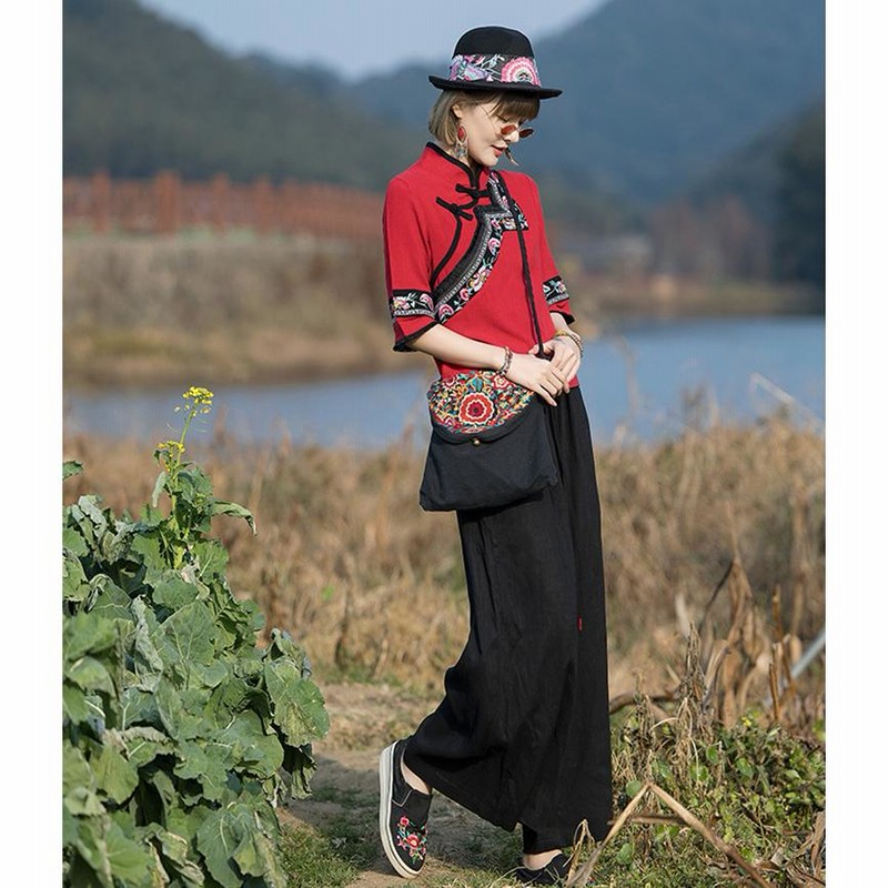 チャイナ服 トップス chaiは☆ポイント最大3倍 アシンメトリー