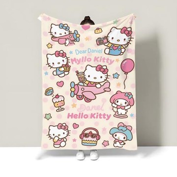 hellokitty毛毯HelloKitty可愛法蘭絨毛毯柔軟卡通蓋毯辦公室午休