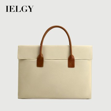 IELGY 大容量男士純色商務15.6寸電腦手提包